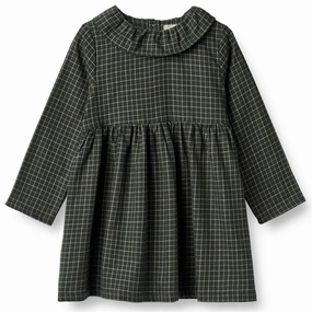 Joy Glow Wheat Black Coal Check Dress Violetta