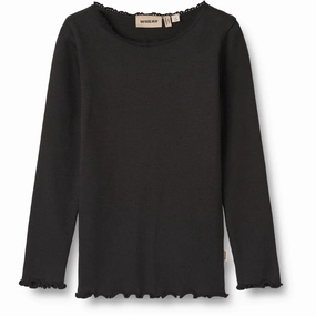 High-Quality Material Wheat Black Rib Blouse Reese