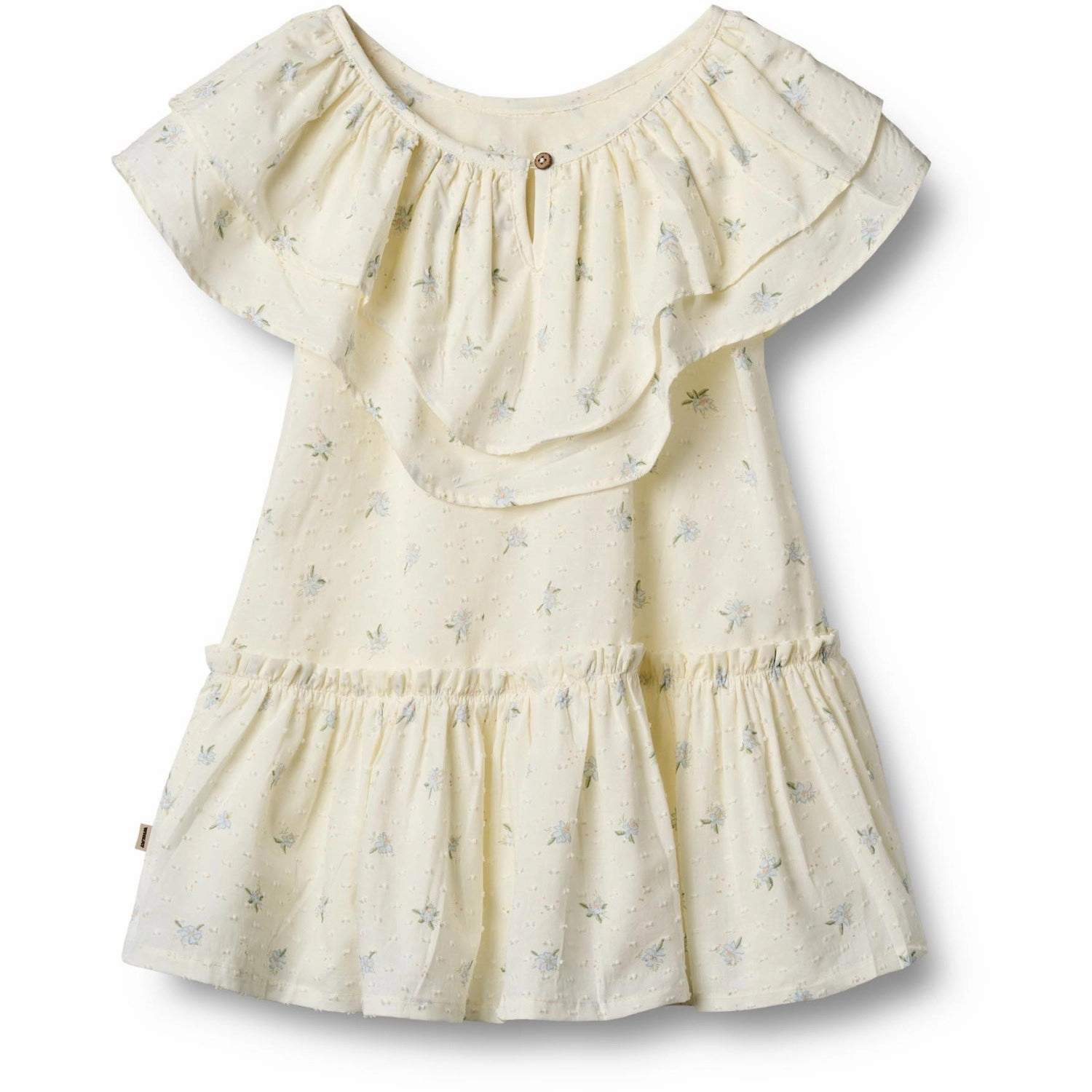 Light Wrap Casual Motion Wheat Blue Flowers Dress Bitten