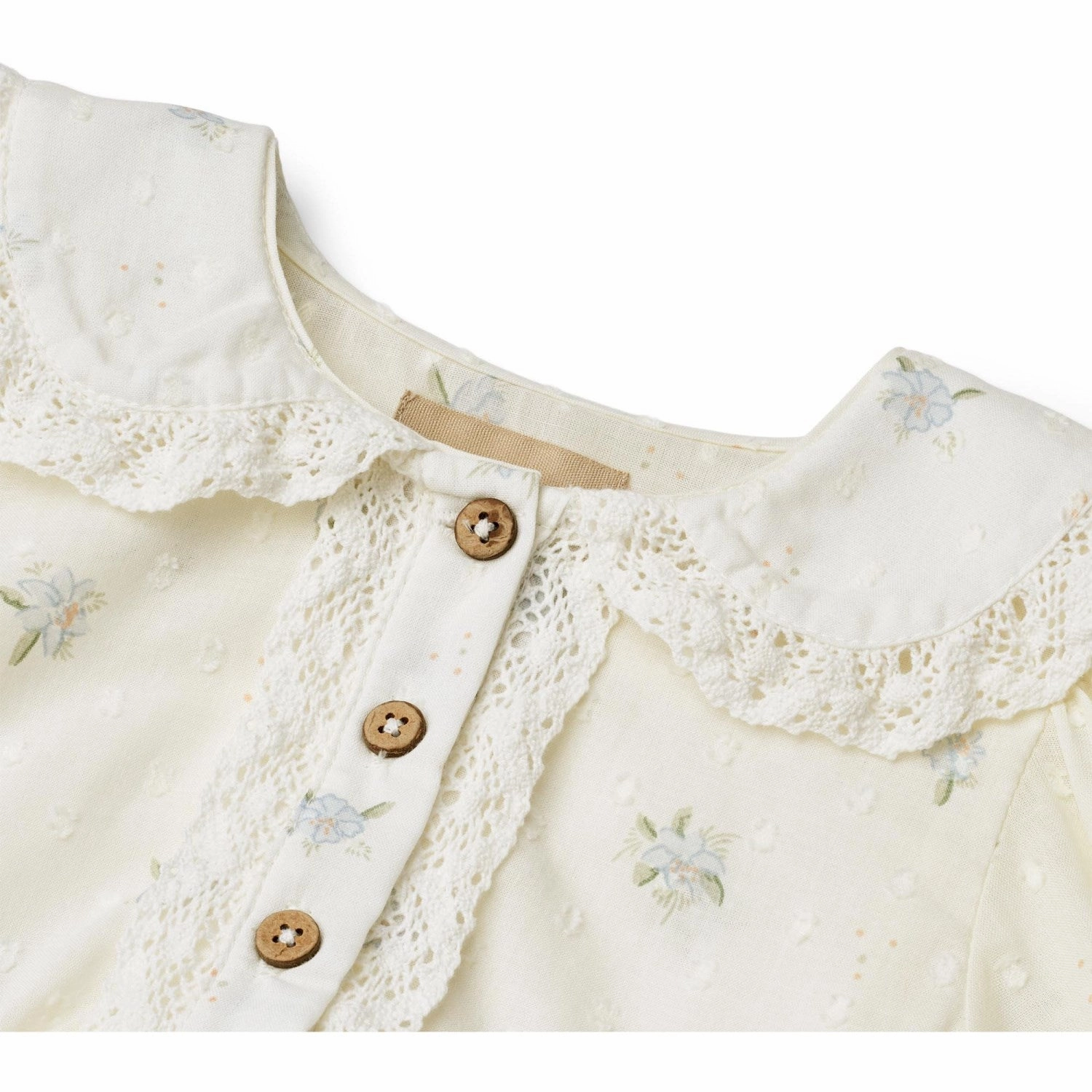 Texture Rich Wheat Blue Flowers Dress S/S Adele