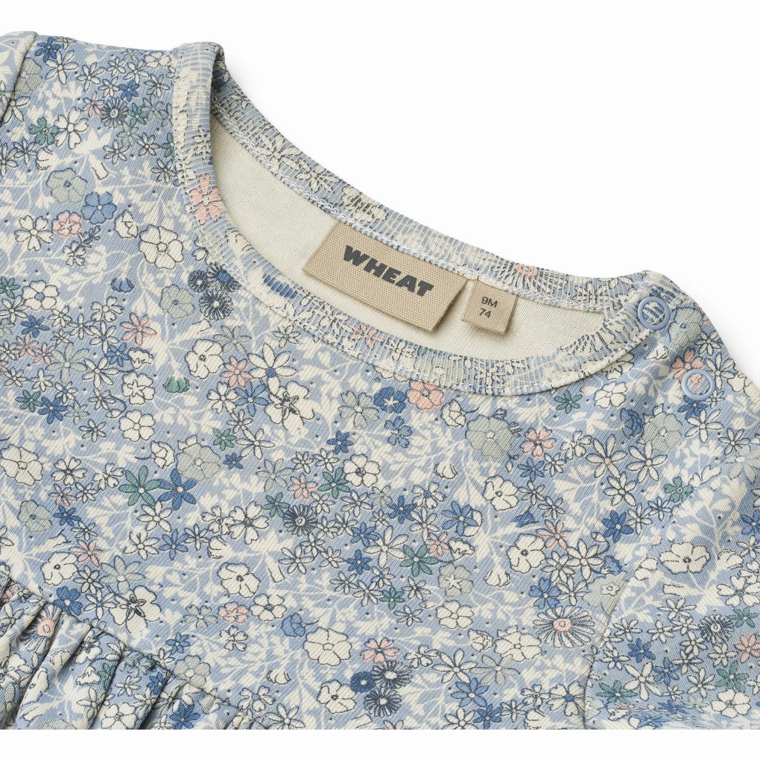Wheat Blue Summer Flowers Jersey Dress S/S Nova Functional-Design