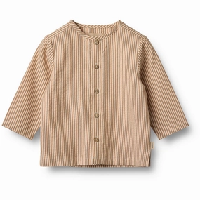Travel Essential Wheat Caramel Stripe Shirt Shelby