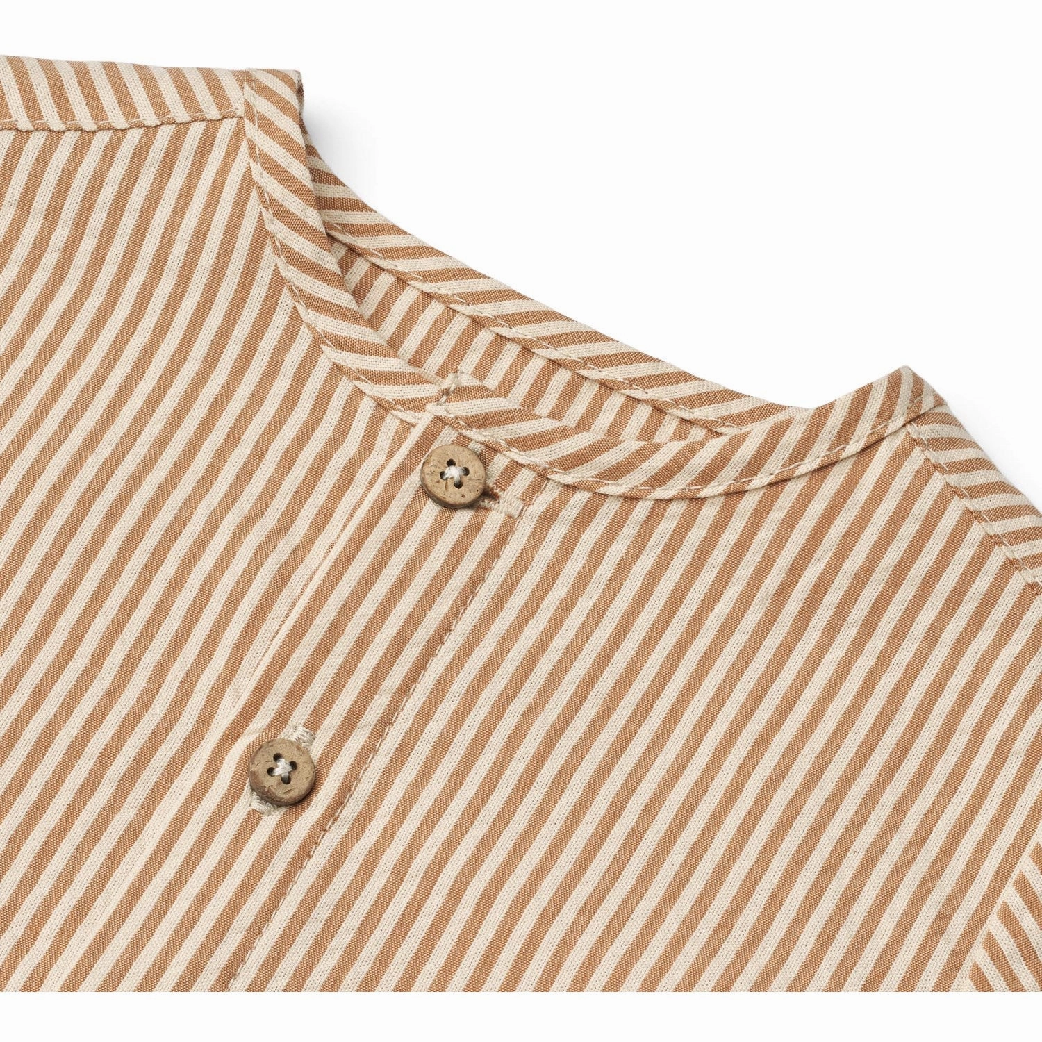 Micro Perforated Texture Wheat Caramel Stripe Shirt Shelby