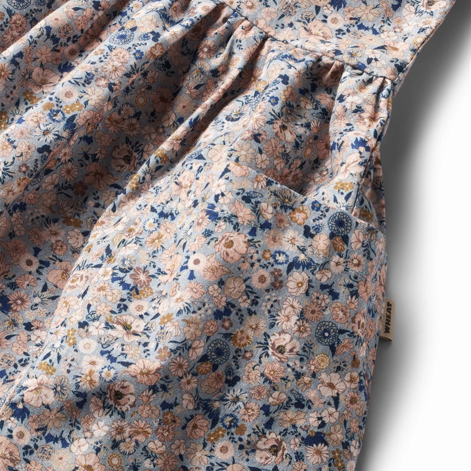 Wheat Cloudy Wild Flowers Dress Aima Sharp Profile Ruffle Detail