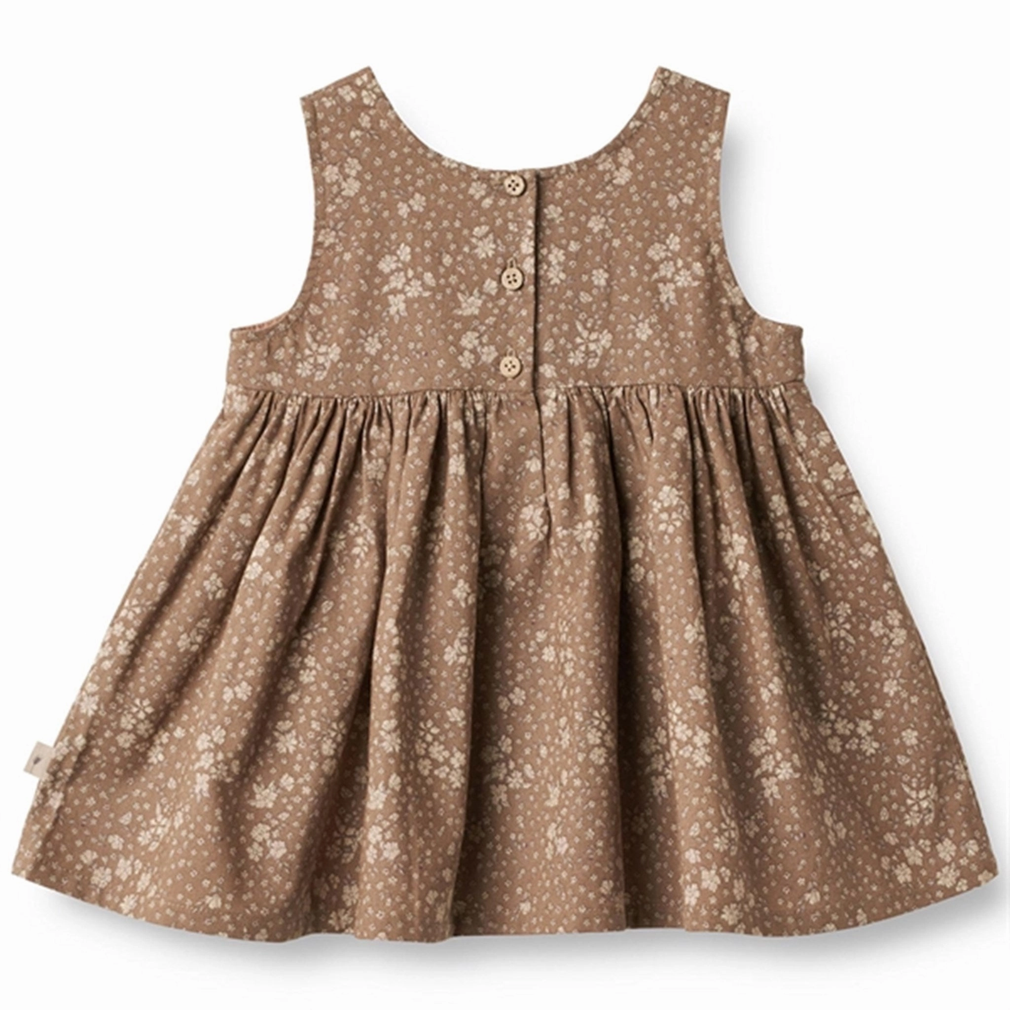 Wheat Cocoa Brown Flowers Pinafore Wrinkles Dress Abstract Pattern Clean Aesthetic