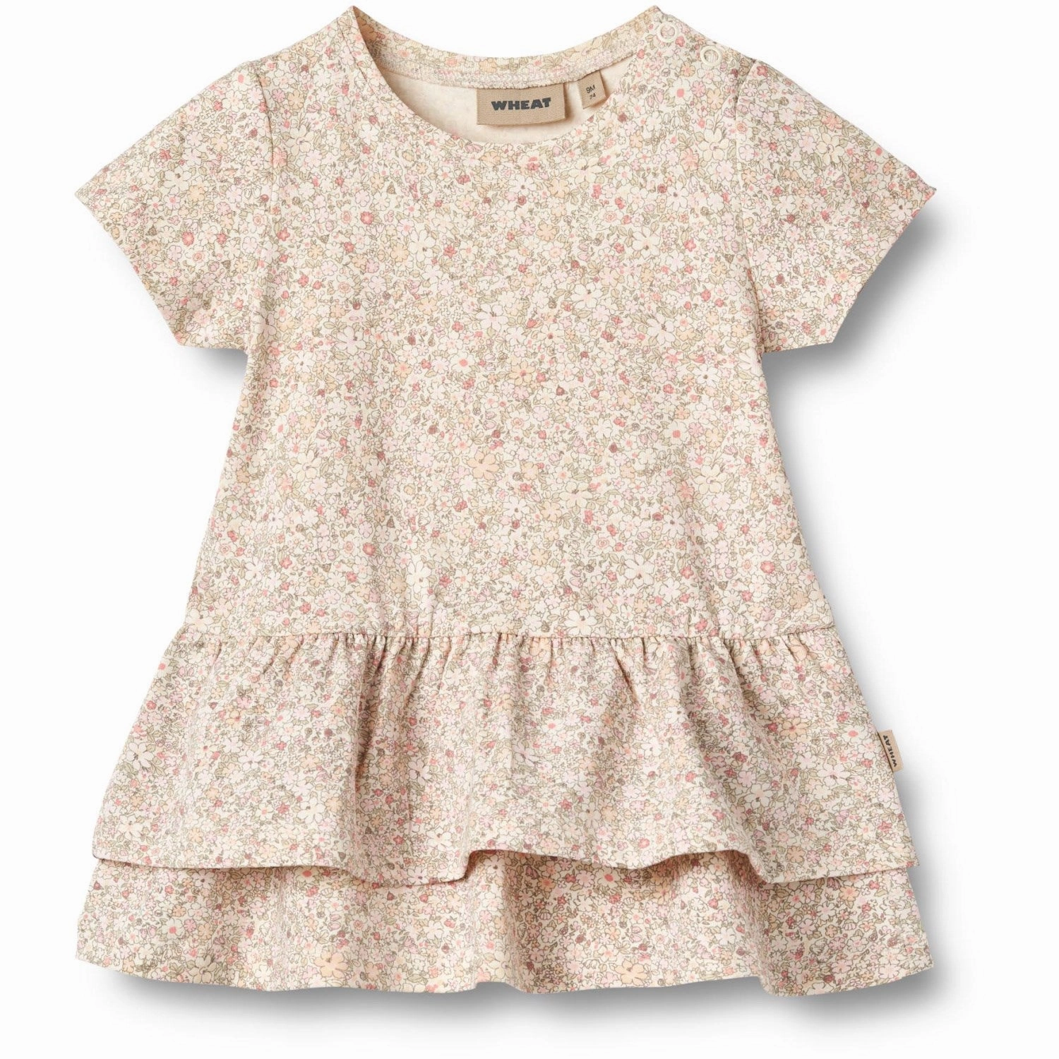 Wheat Cream Flower Meadow Jersey Dress Johanna Perfect for Layering