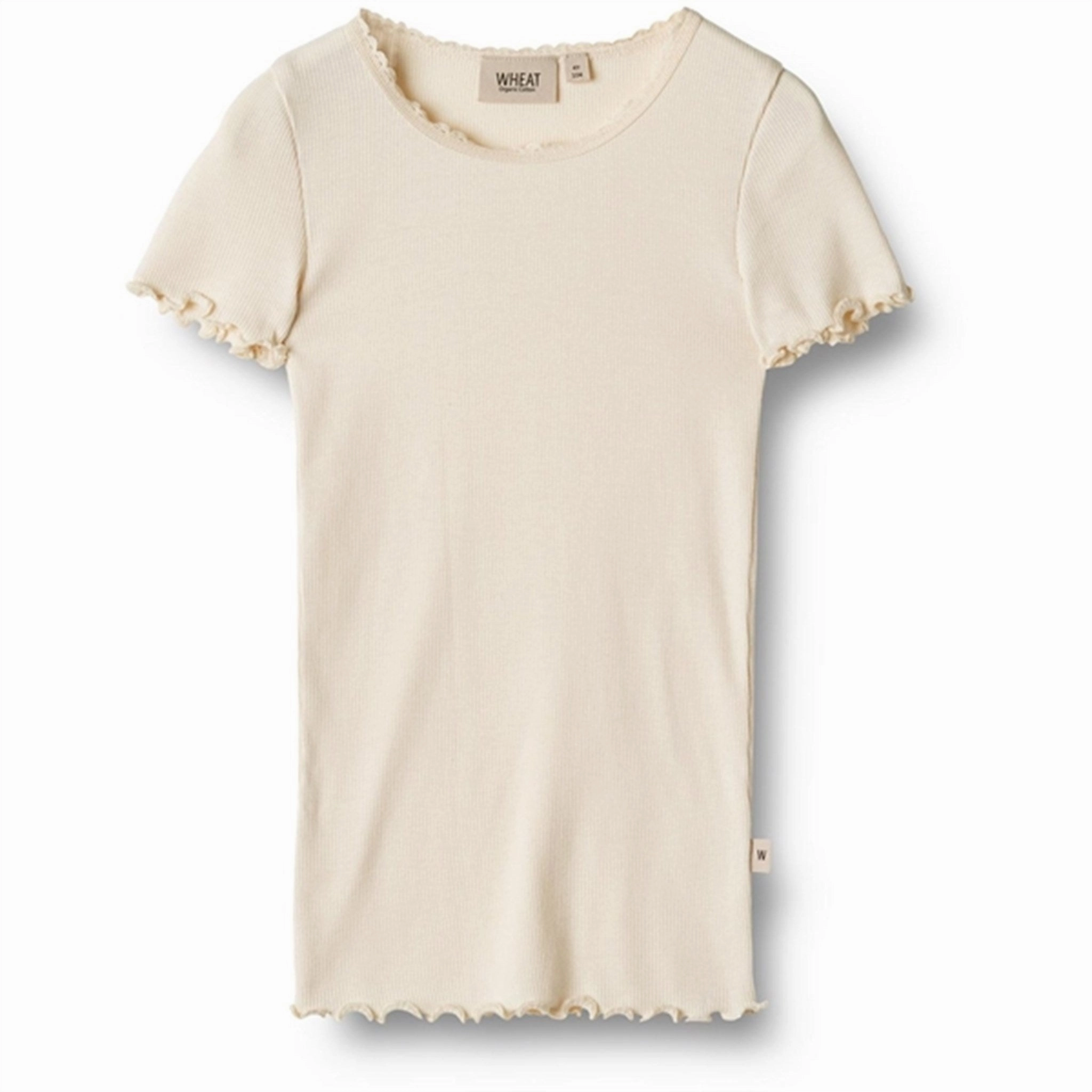 Perfect for Any Outfit Layered Shoulder Design Wheat Cream Rib T-shirt Katie