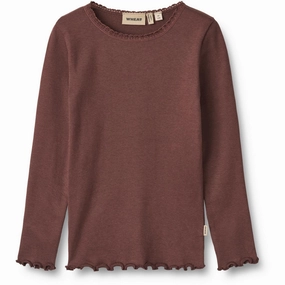 Subtle Details Wheat Eggplant Rib Blouse Reese