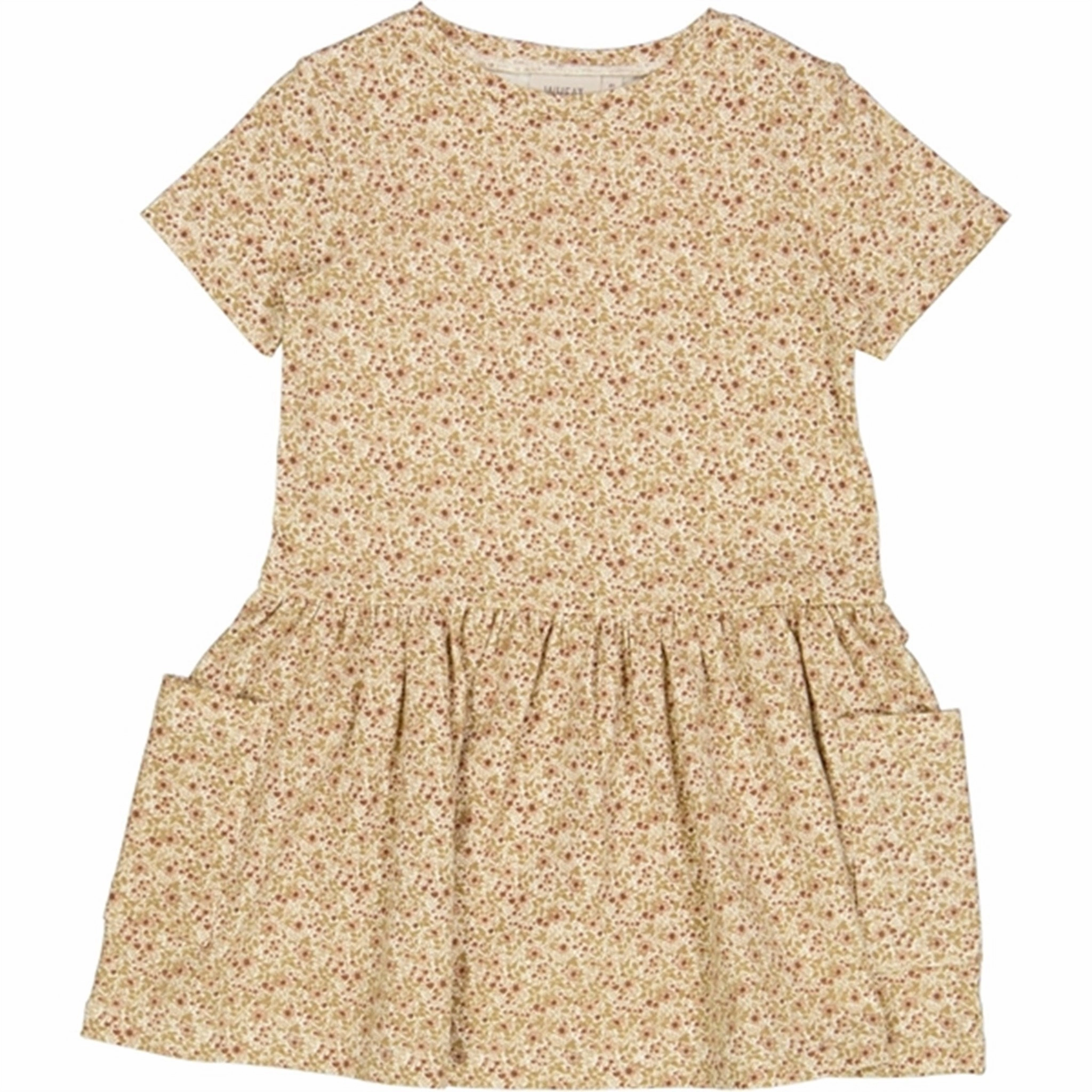 Wheat Eggshell Flowers Birthe Jersey Dress Classic-style