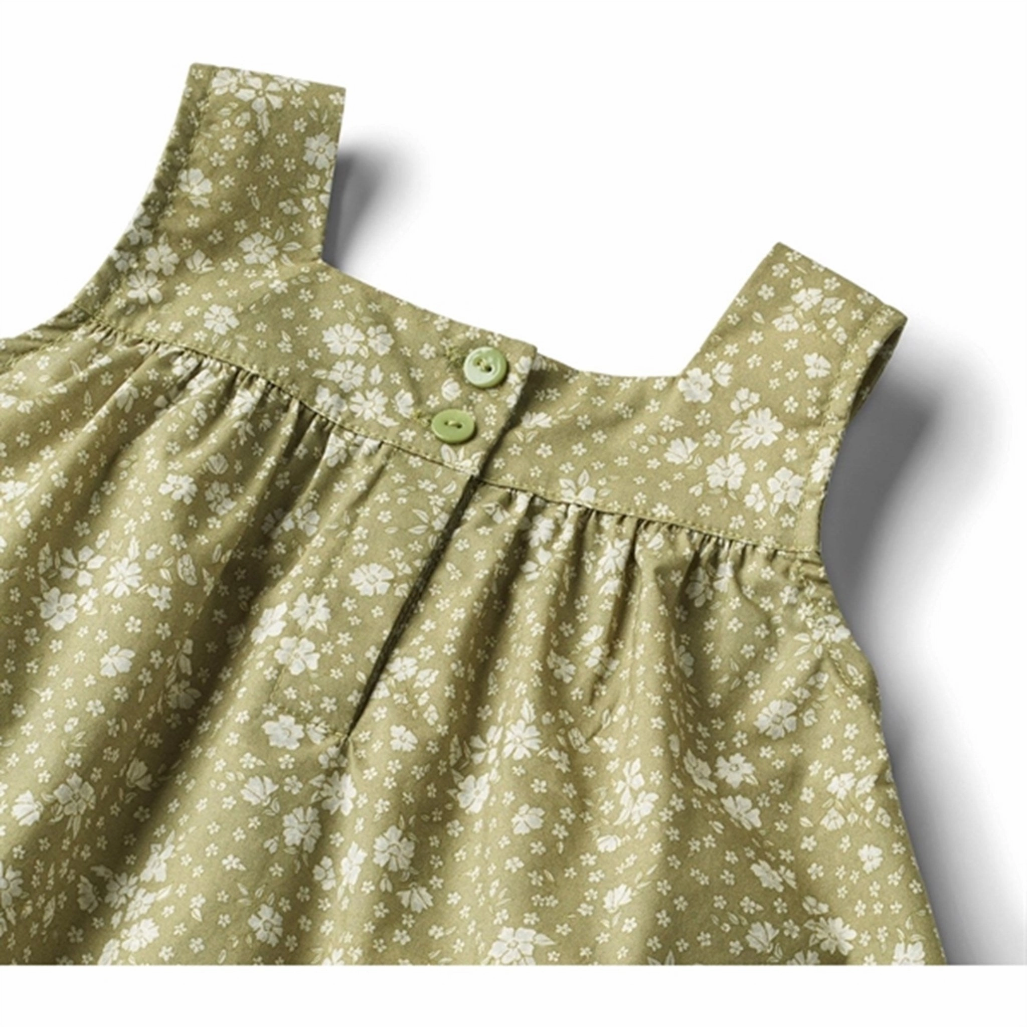 Wheat Green Flowers Dress Ayla Mood Edge