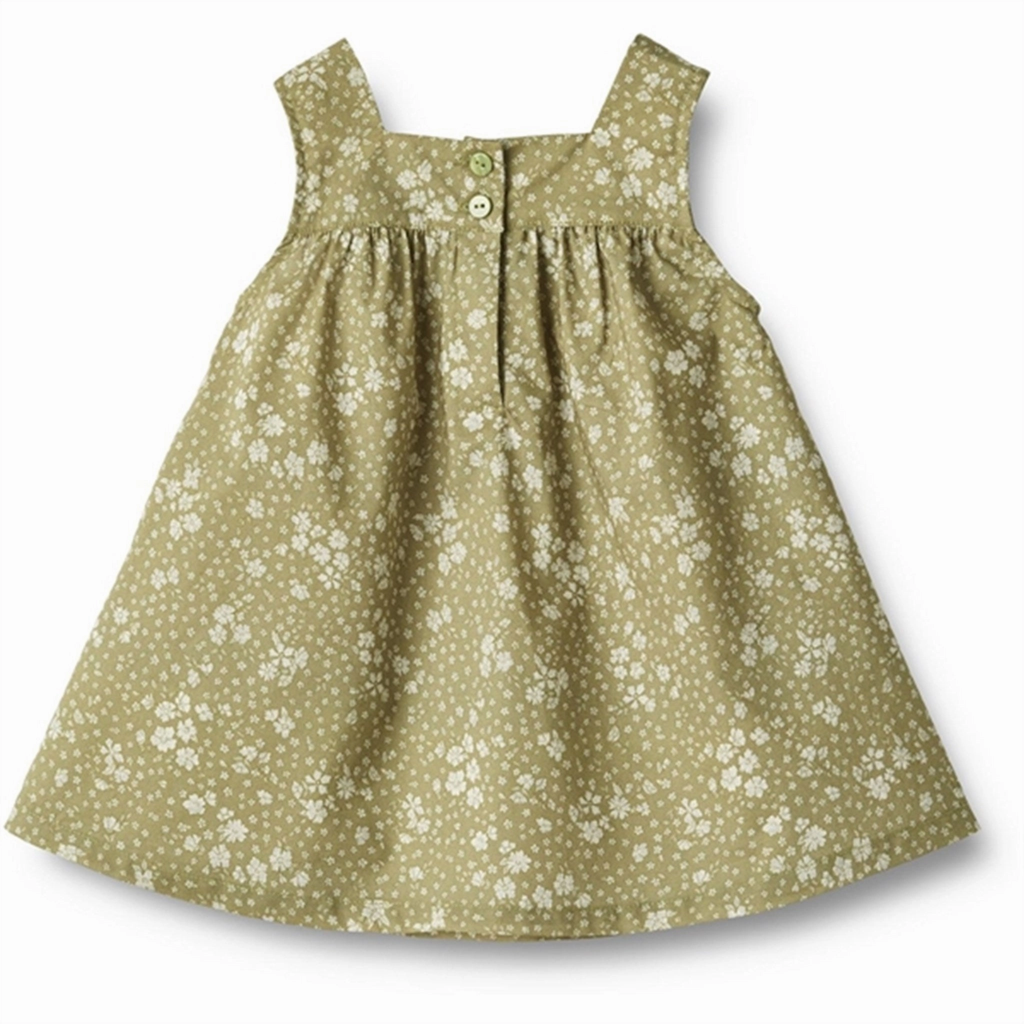 soft look Wheat Green Flowers Dress Ayla