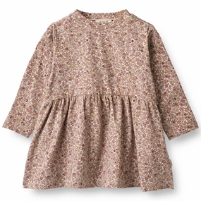 ElasticWaistband Bless Touch Wheat Grey Rose Flowers Sessa Jersey Dress