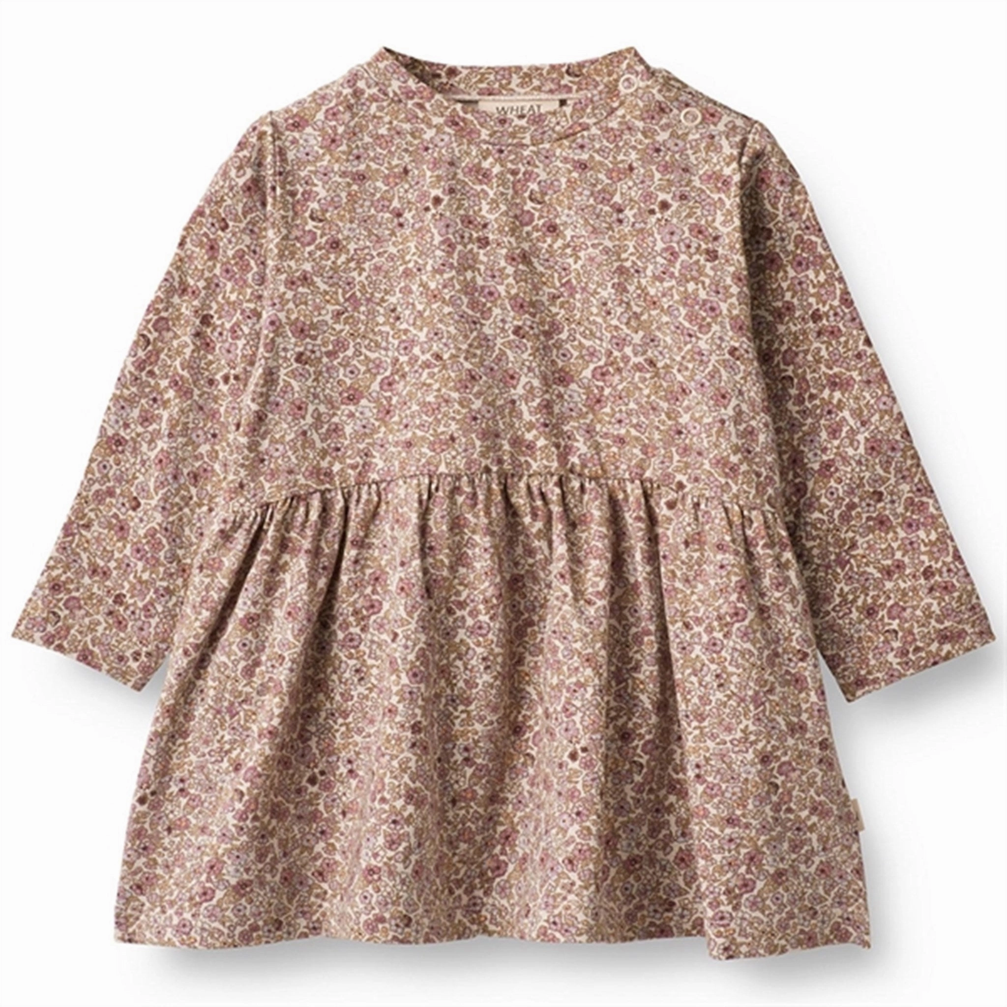ElasticWaistband Bless Touch Wheat Grey Rose Flowers Sessa Jersey Dress