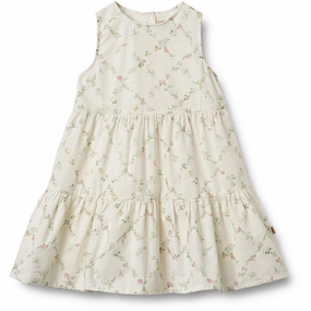 Wheat Ivory Checked Flowers Dress Luise Bright-colored piece