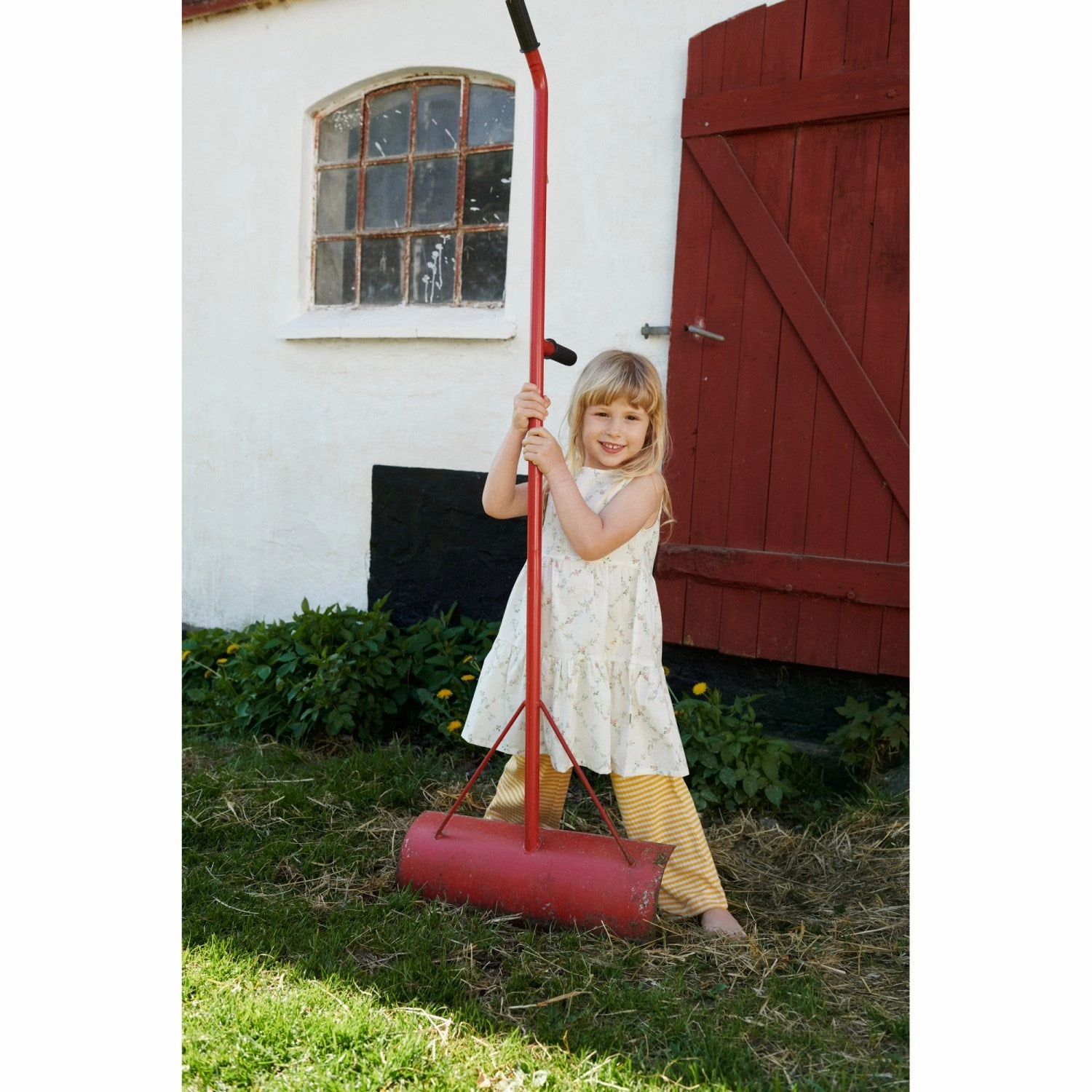 Gentle Stitch Wheat Ivory Checked Flowers Dress Luise