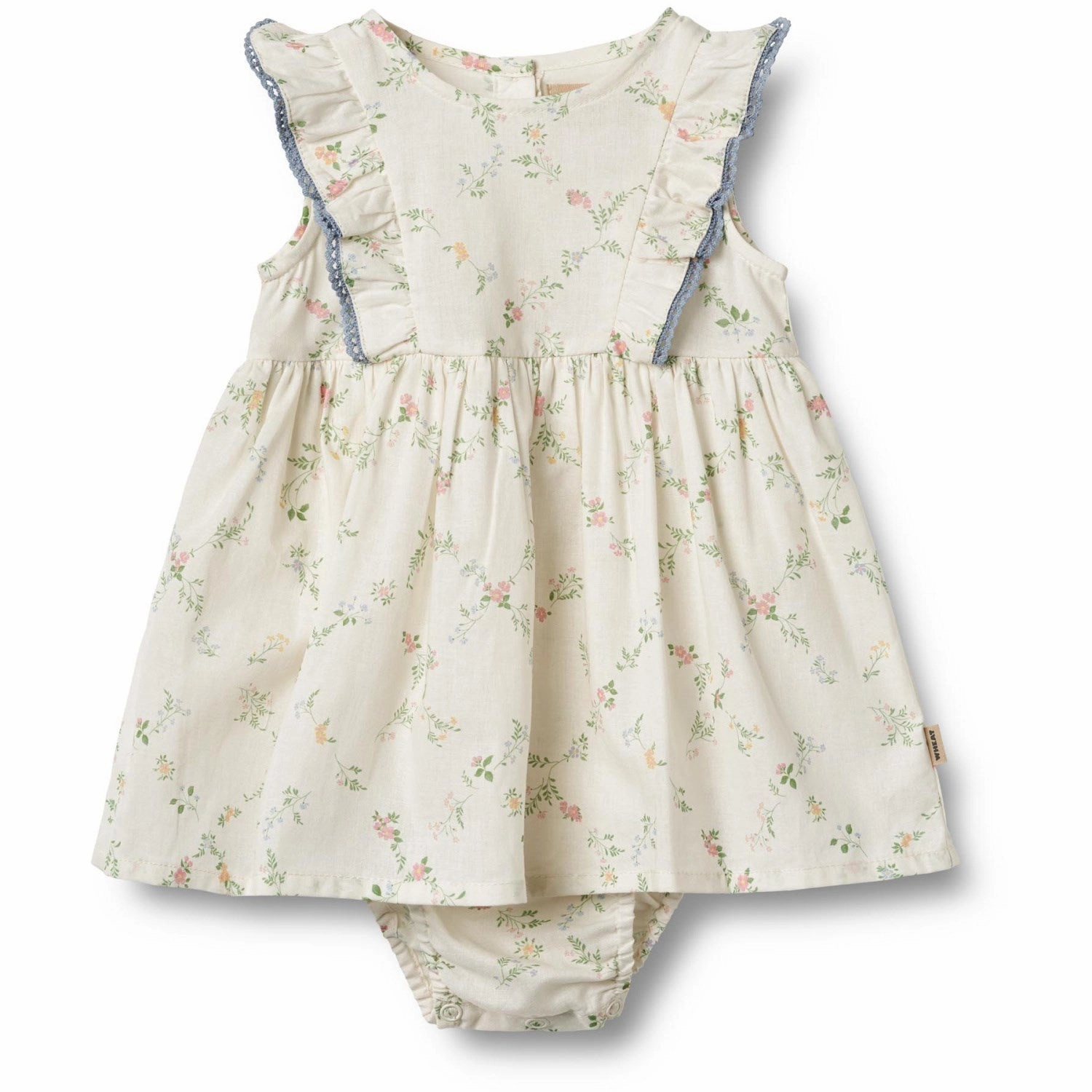 Wheat Ivory Checked Flowers Dress Suit Lace Sofia A-Line