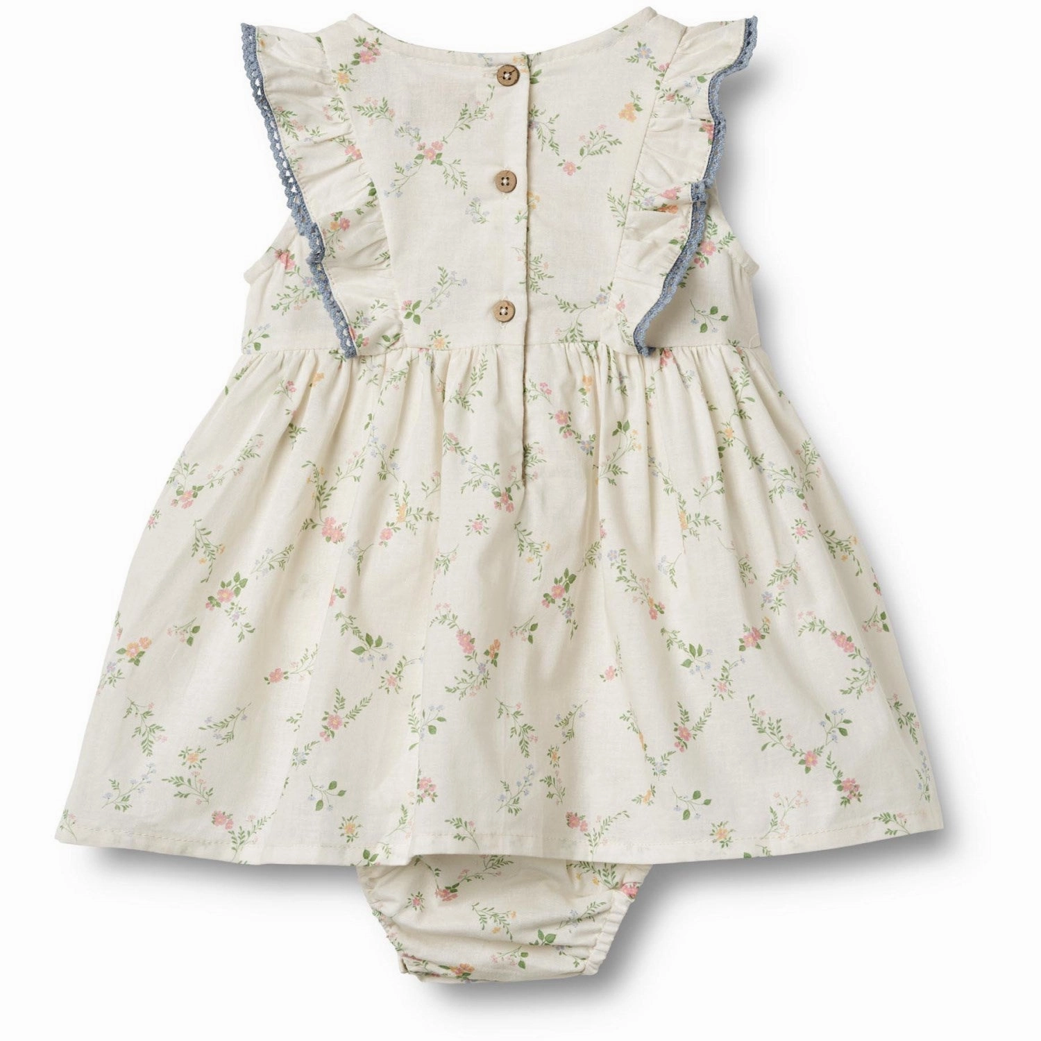 Wheat Ivory Checked Flowers Dress Suit Lace Sofia flowy style