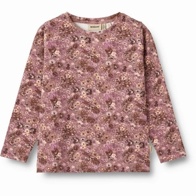 Laser Cut Edge Detail Wheat Lavender Flowers Blouse Manna
