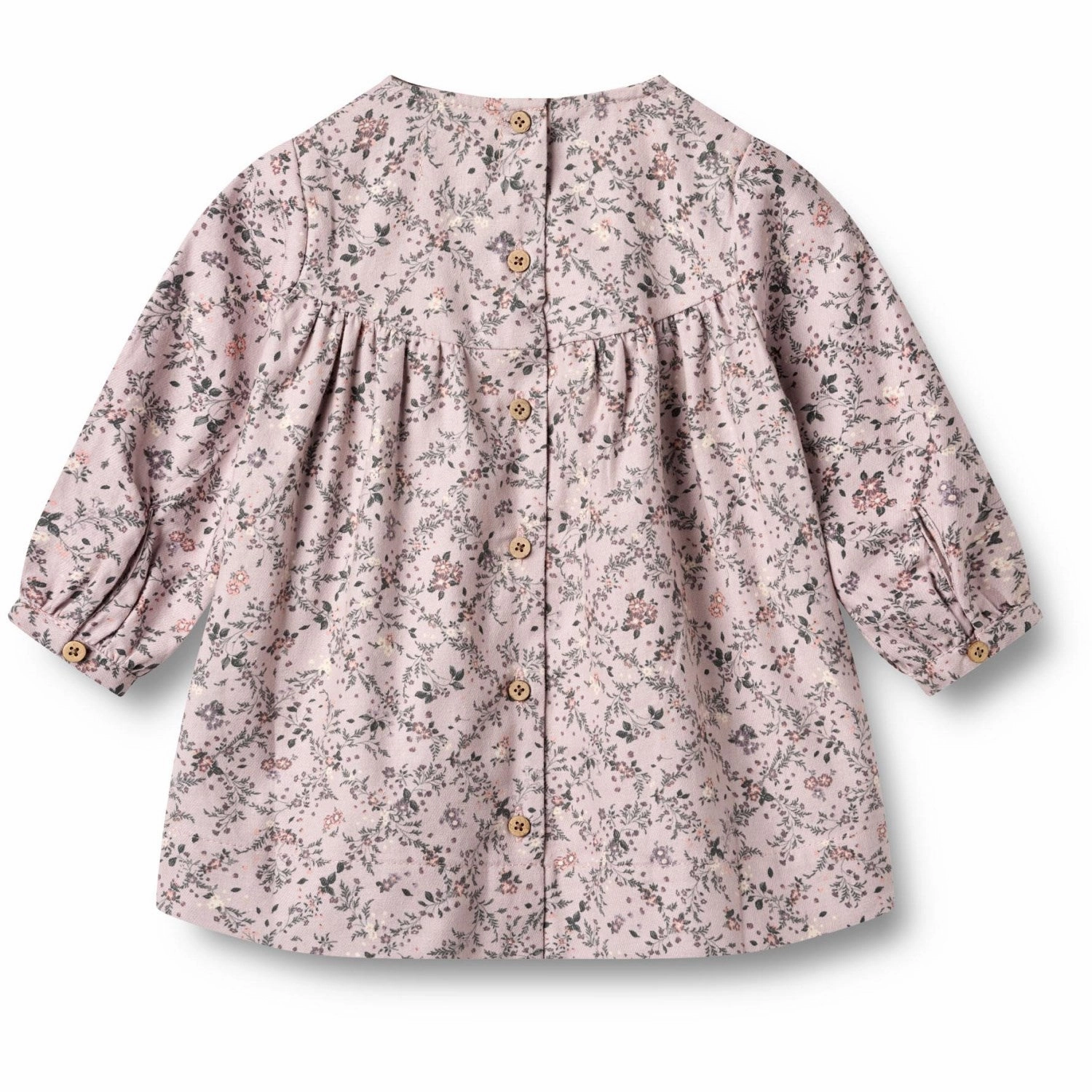 Casual Elegance Wheat Lilac Checked Flowers Dress L/S Fenja