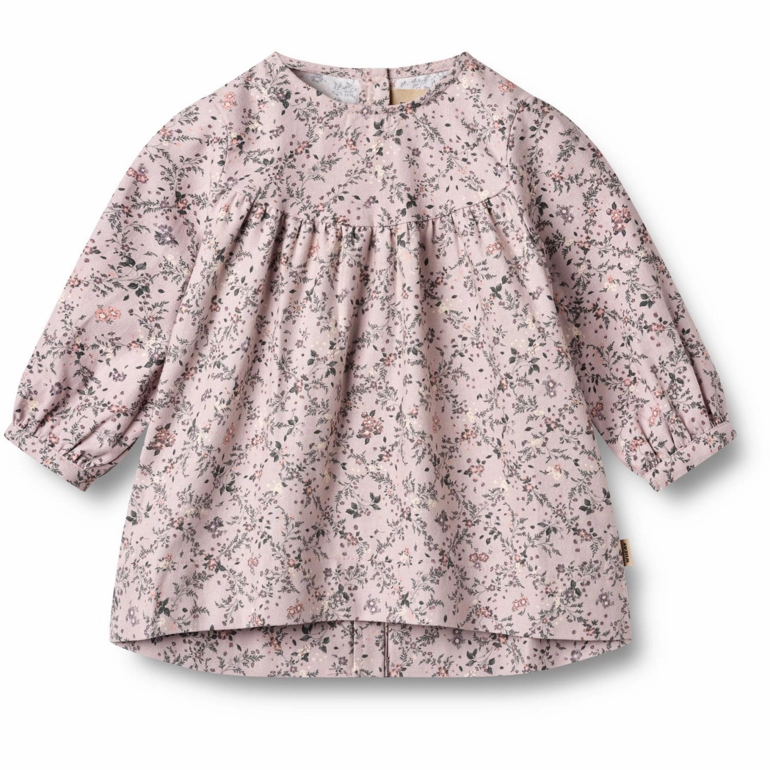 All-Day Fit Stylish and Simple Wheat Lilac Checked Flowers Dress L/S Fenja