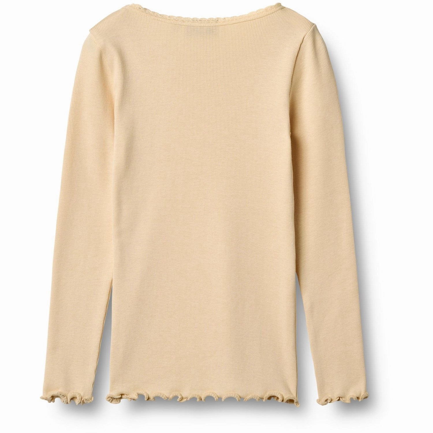 Wheat Macadamia Rib T-Shirt L/S Reese Glossy Texture