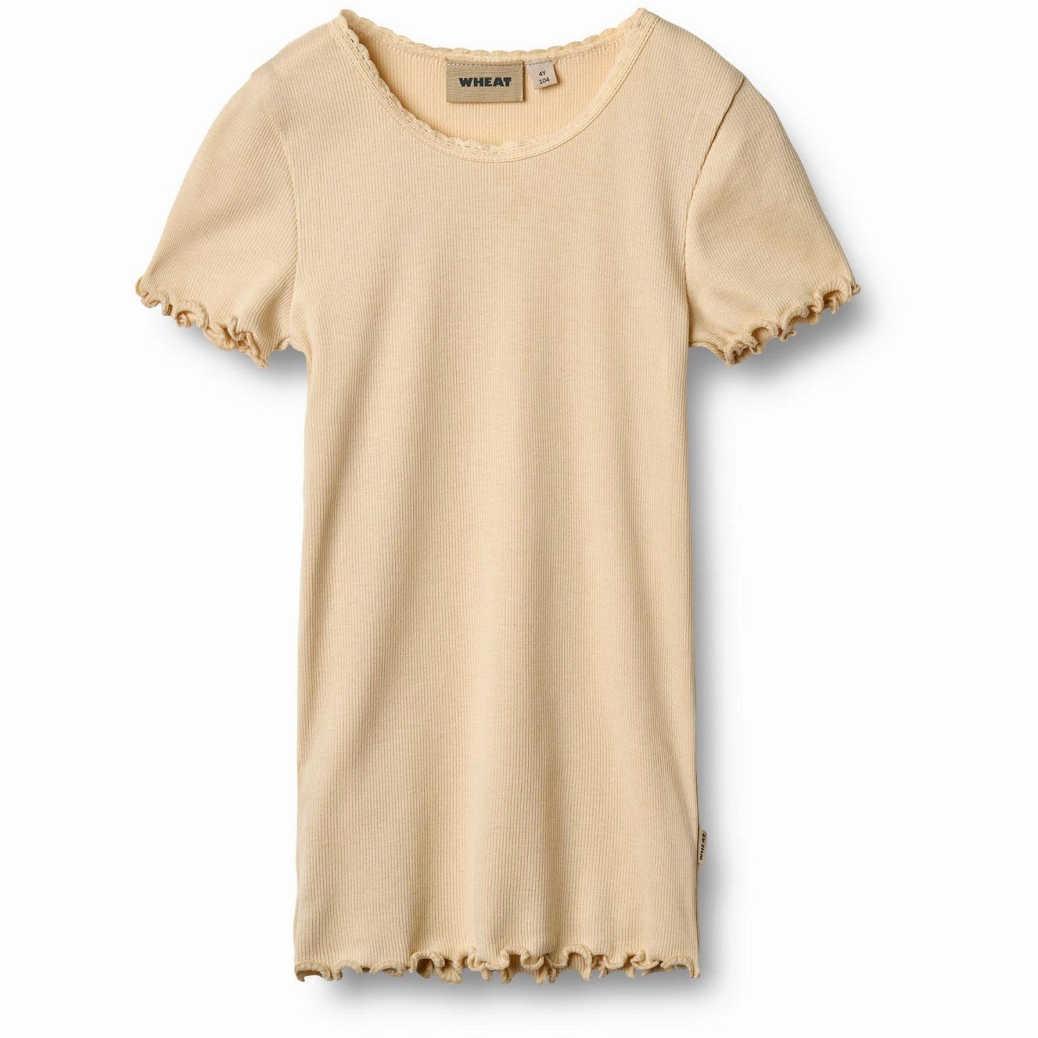 Wheat Macadamia Rib T-Shirt S/S Katie Soft Brushed Finish