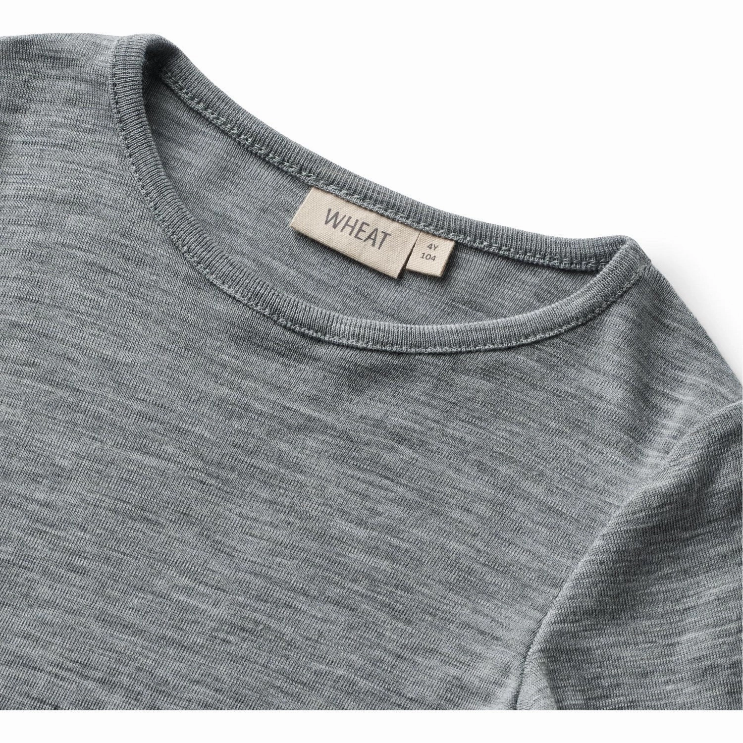 crew neck Anti Pilling Treatment Wheat Melange Grey Wool Blouse Alfie