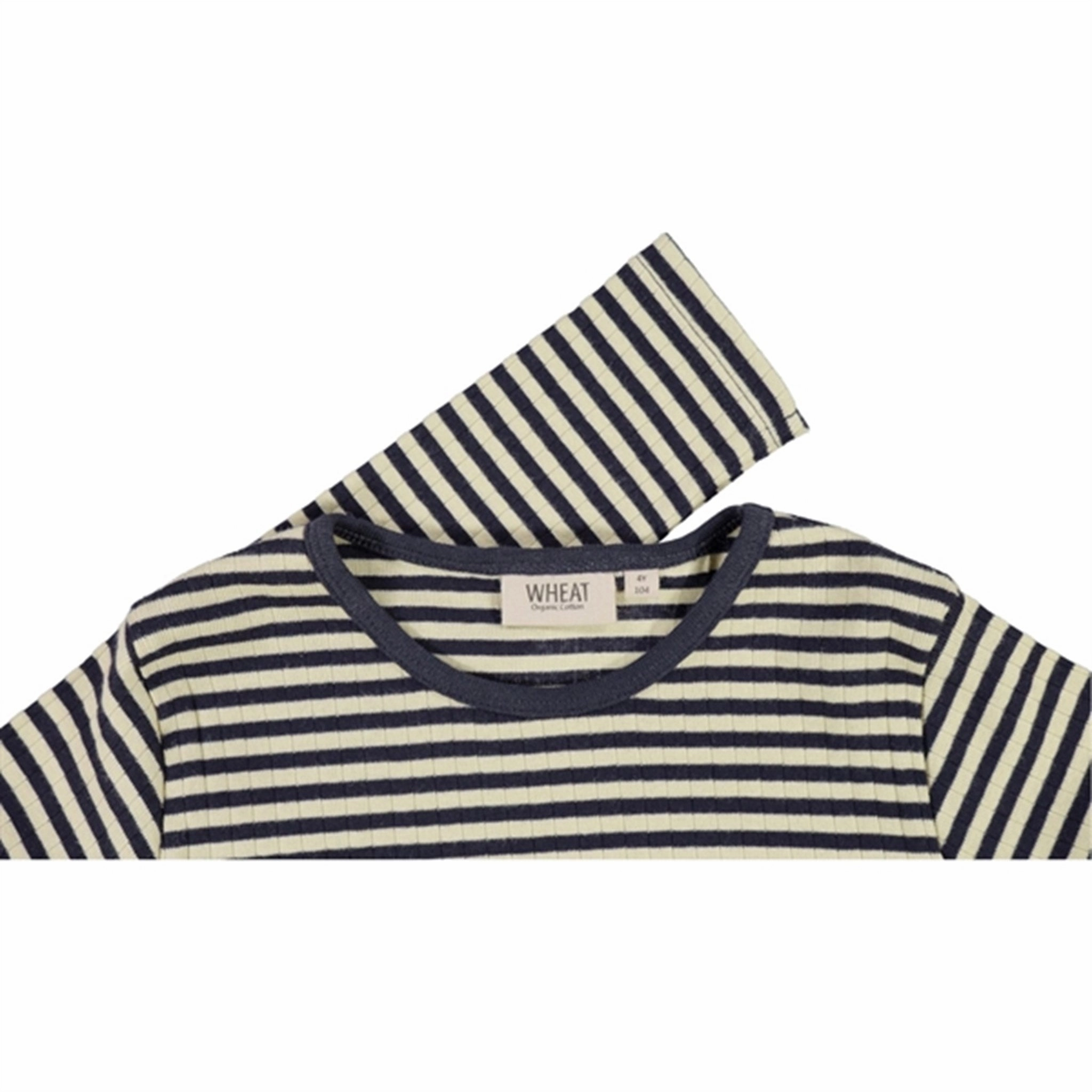 Hooded Neckline Wheat Midnight Stripe Striped Blouse