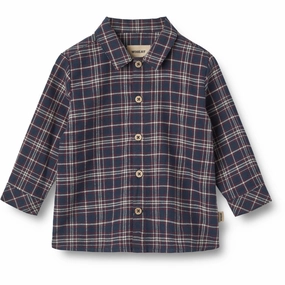 Fall Foliage Wheat Navy Check Shirt Oscar