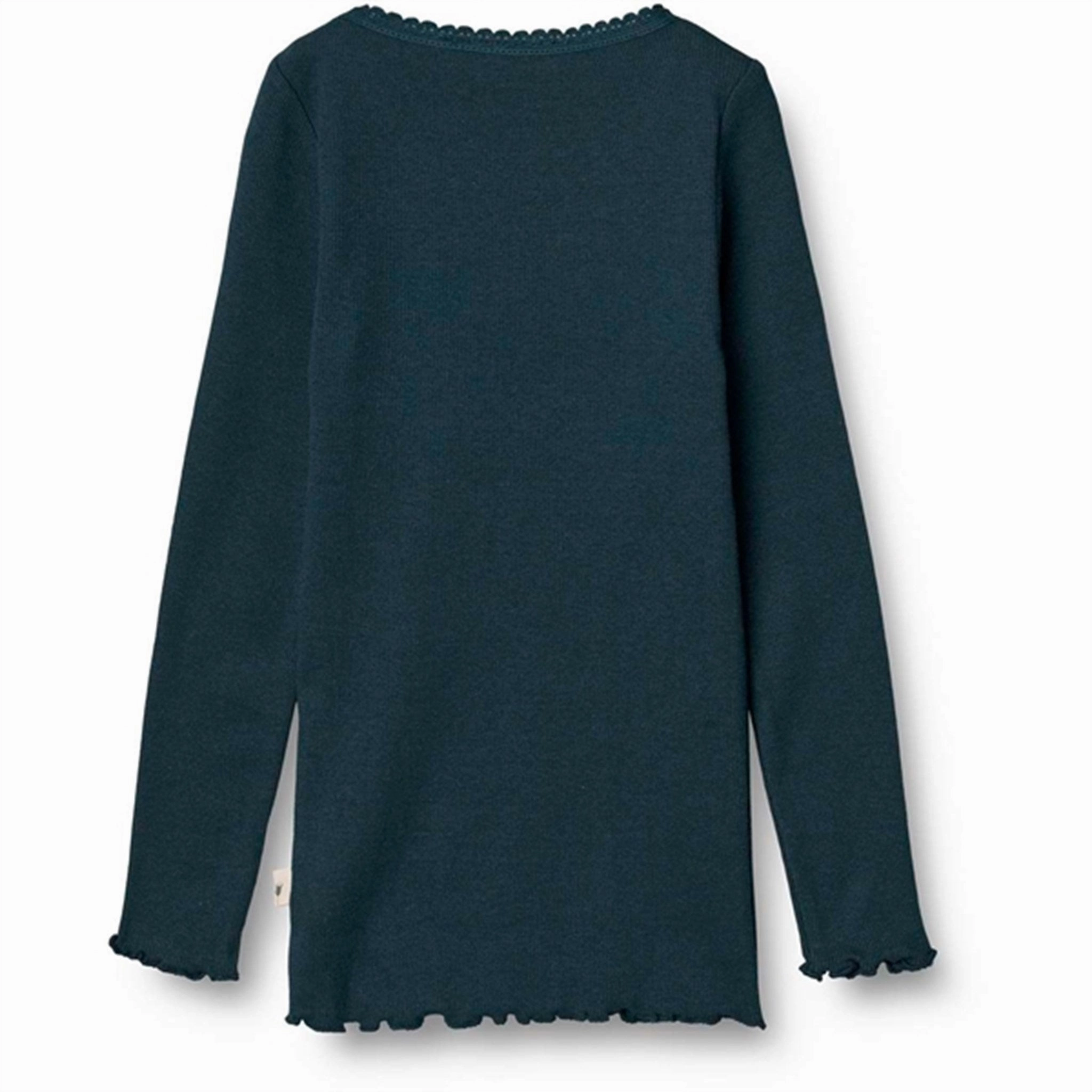 Tear Resistant Reinforcement Wheat Navy Rib Lace Blouse