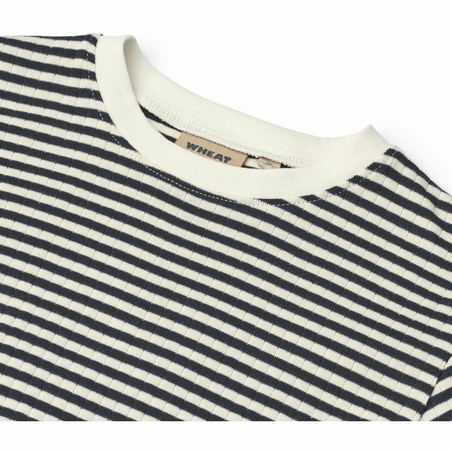 Wicking Interlock Knit Wheat Navy Rib Stripe T-Shirt S/S Fabian