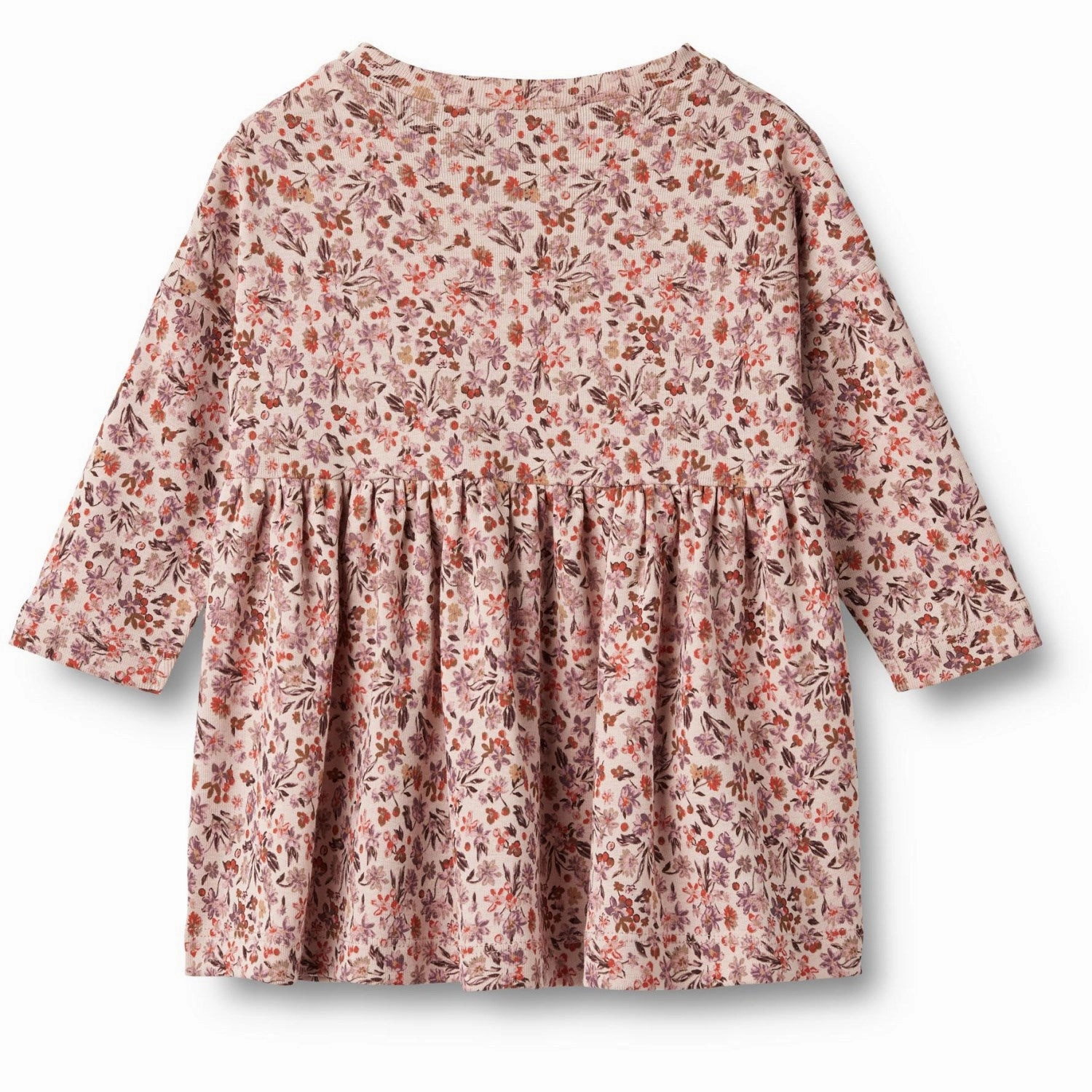 Wheat Pale Rose Flowers Jersey Dress Emmy slim cut Elegant Outline