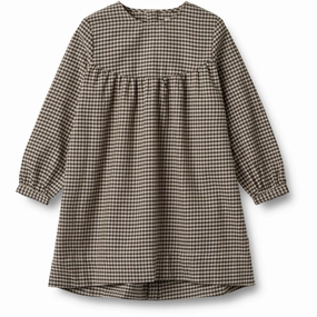 Wheat Raven Check Dress Fenja Grace Base Perfect for Travel