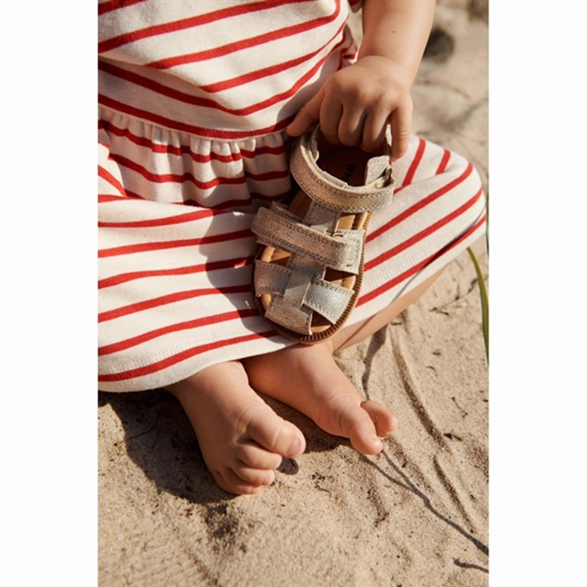 Fresh Motion Matte-Lining Wheat Red Stripe Jersey Dress Anna