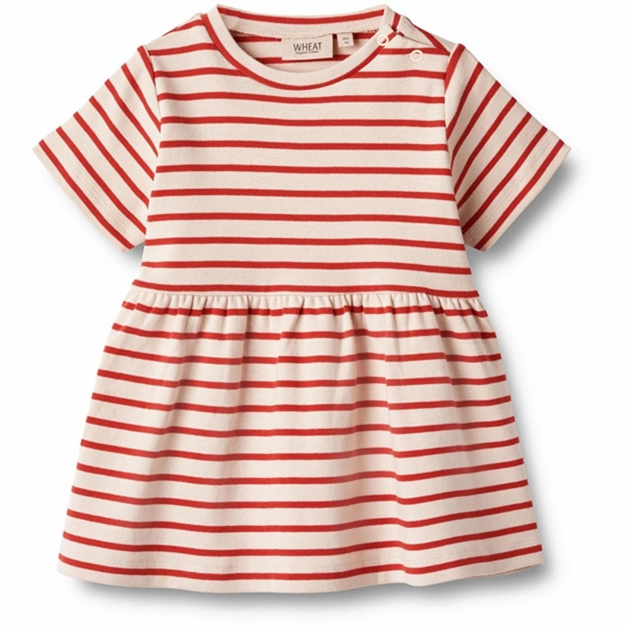 Peach Tone Wheat Red Stripe Jersey Dress Anna