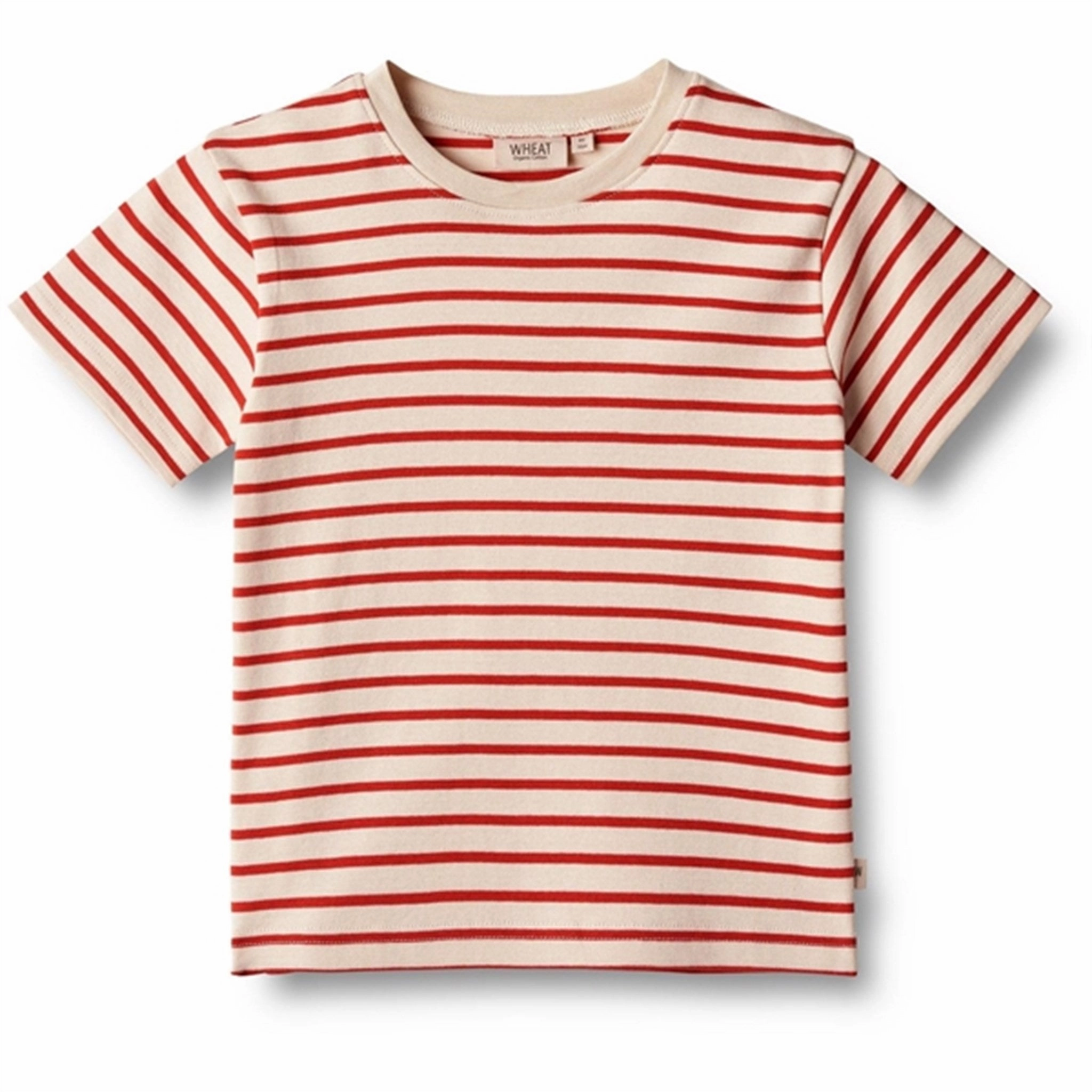 Stretchable Collar Band Wheat Red Stripe T-shirt Fabian
