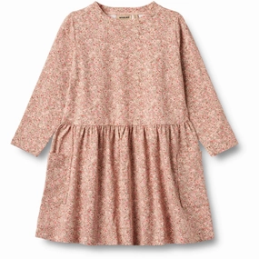 Wheat Rose Dust Flower Meadow Jersey Dress L/S Bessie Relaxing Style Outdoor Vibe