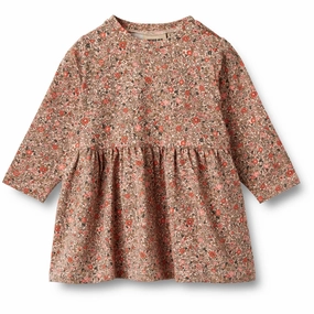 Shiny-Lining Whimsical Mood Wheat Rose Flower Meadow Jersey Dress Sessa