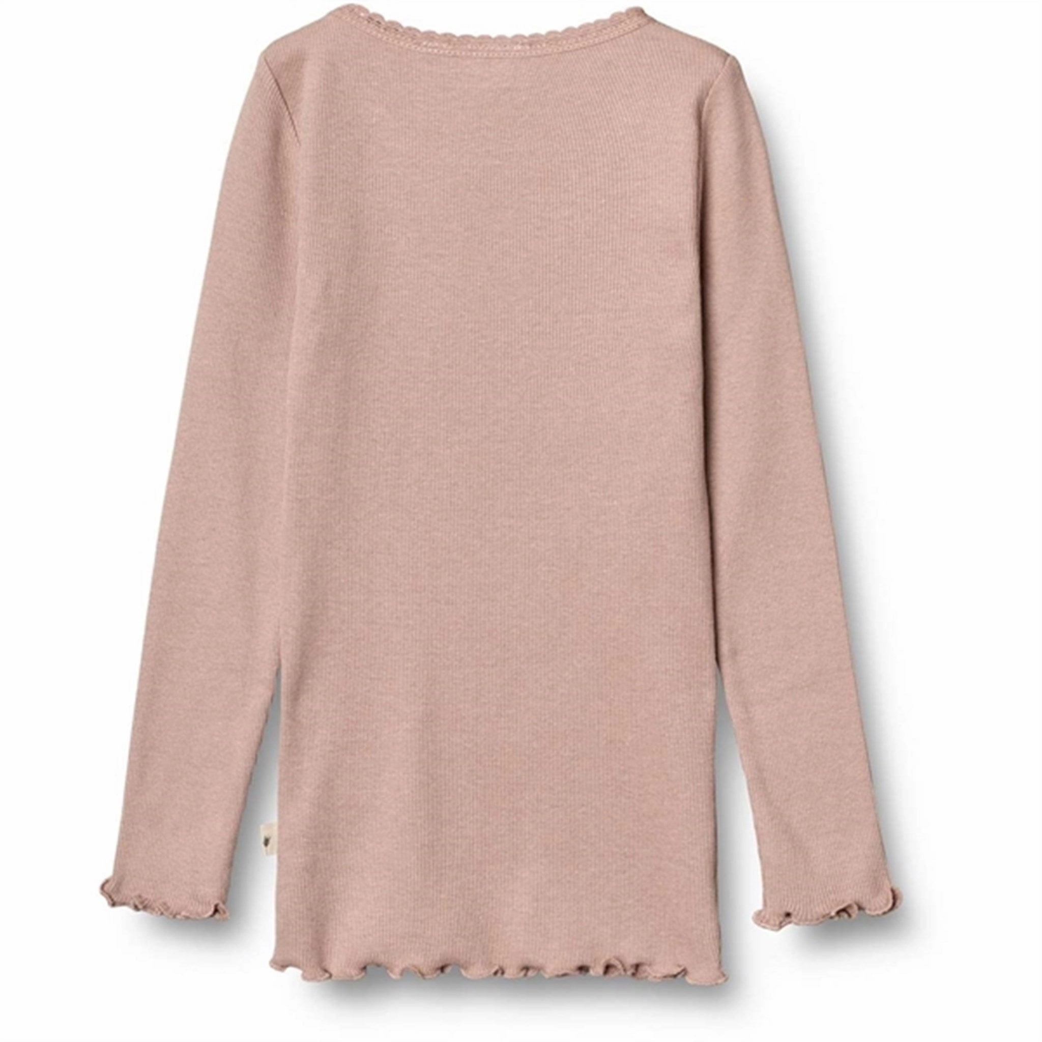 Wheat Rose Rib Lace Blouse Luxurious Feel