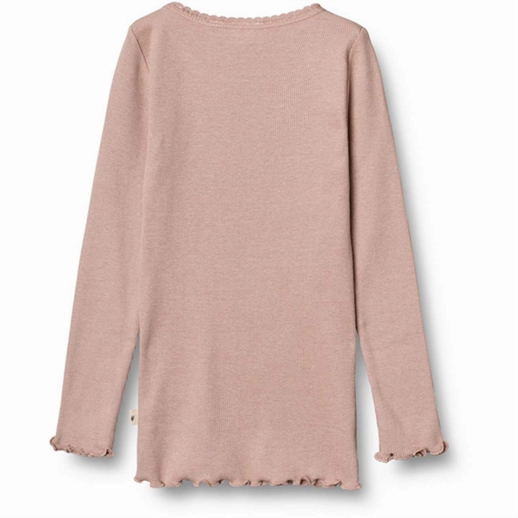 Wheat Rose Rib Lace Blouse Durable Quality Reinforced Hems