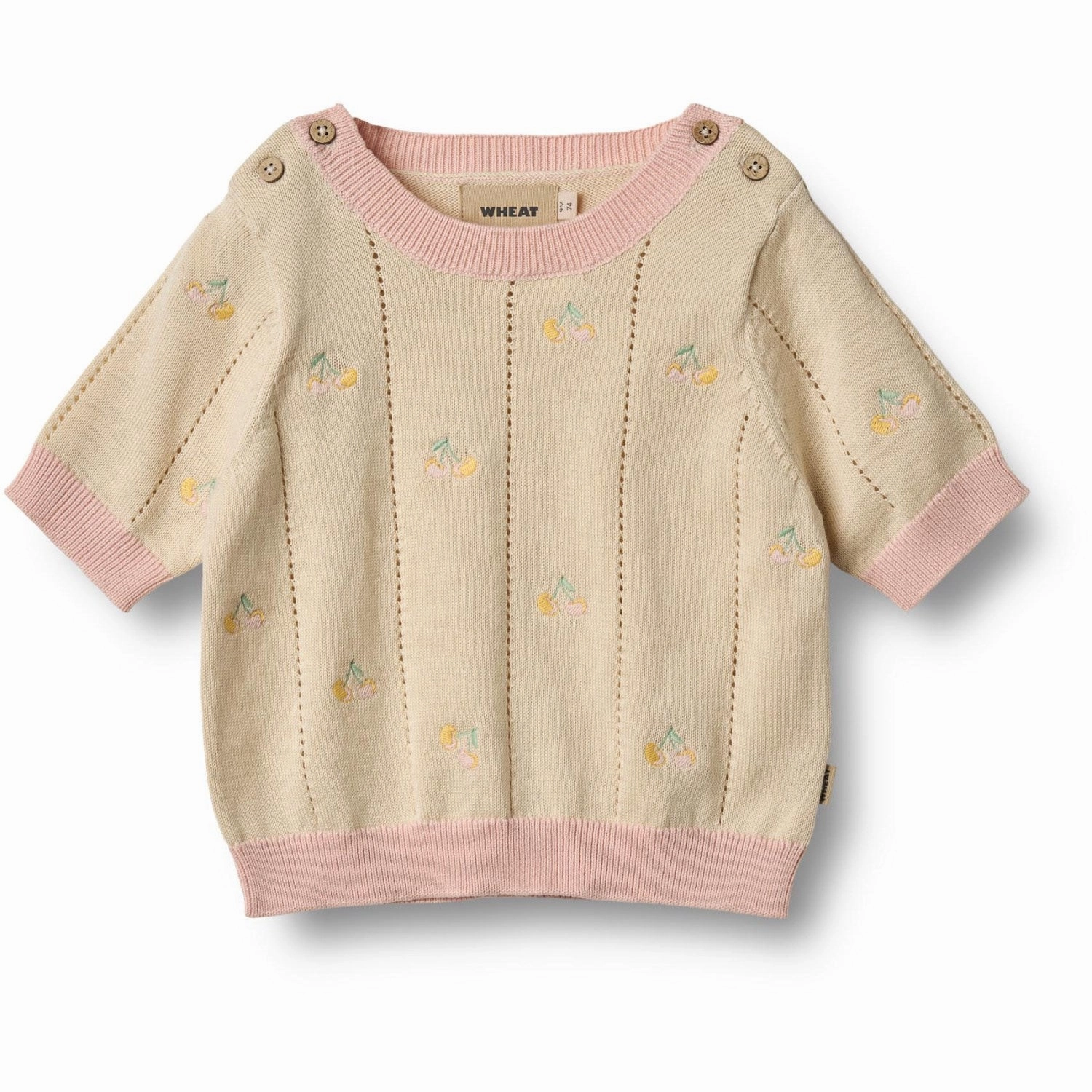 Wheat Sandshell Knit Top S/S Malvina Easy Style DropShoulderDesign