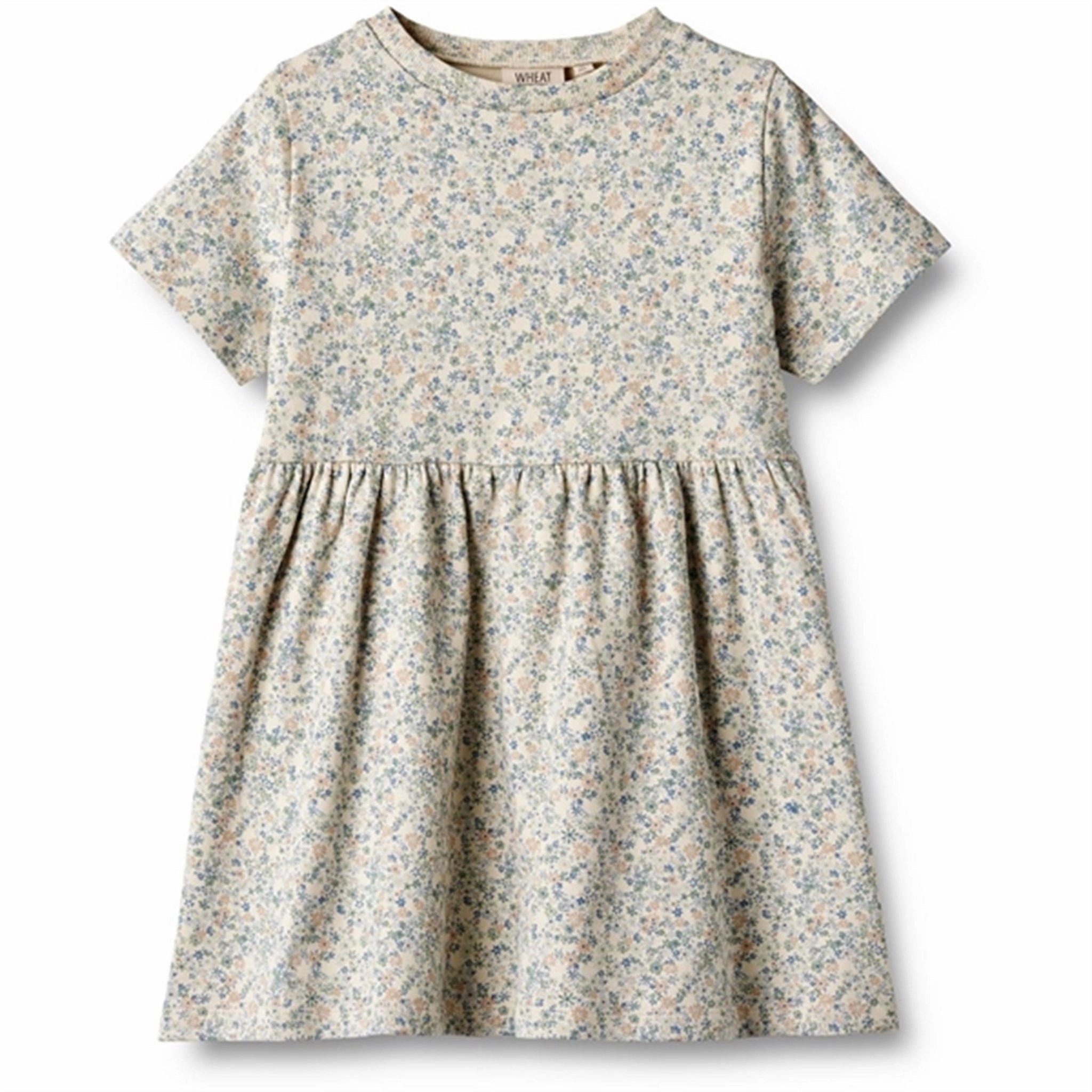 Elegant Style Editor??s-Pick Wheat Sandshell Mini Flowers Jersey Dress Anna