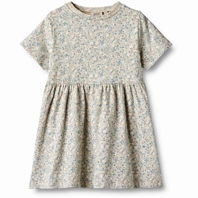 Wheat Sandshell Mini Flowers Jersey Dress Anna Work Ready Church Scene