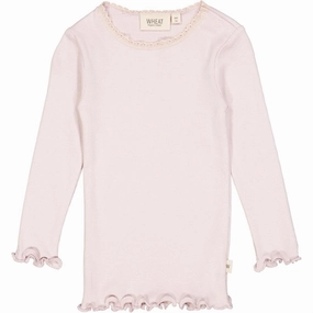Temperature Regulating Wheat Soft Lilac Rib Lace Blouse