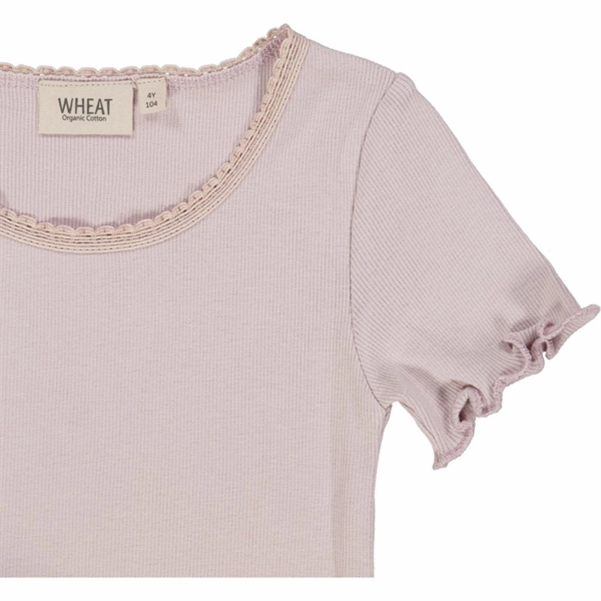Active Comfort Wear Comfort and Ease Wheat Soft Lilac Rib Lace T-shirt