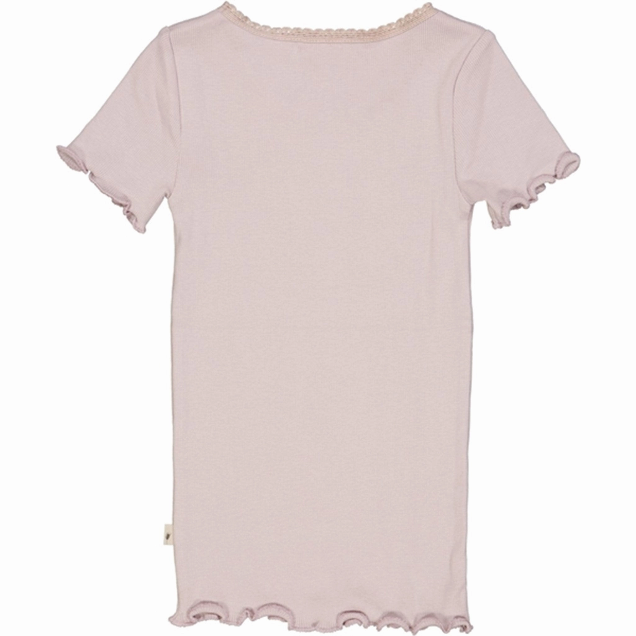 Wheat Soft Lilac Rib Lace T-shirt Comfy Look Wear
