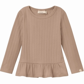 Lil'Atelier Nougat Rita Slim Blouse Smooth Cotton Blend Versatile Styling