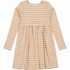 MarMar Modal Rib Autumn Stripe Mix Denka Dress Flap-Detail