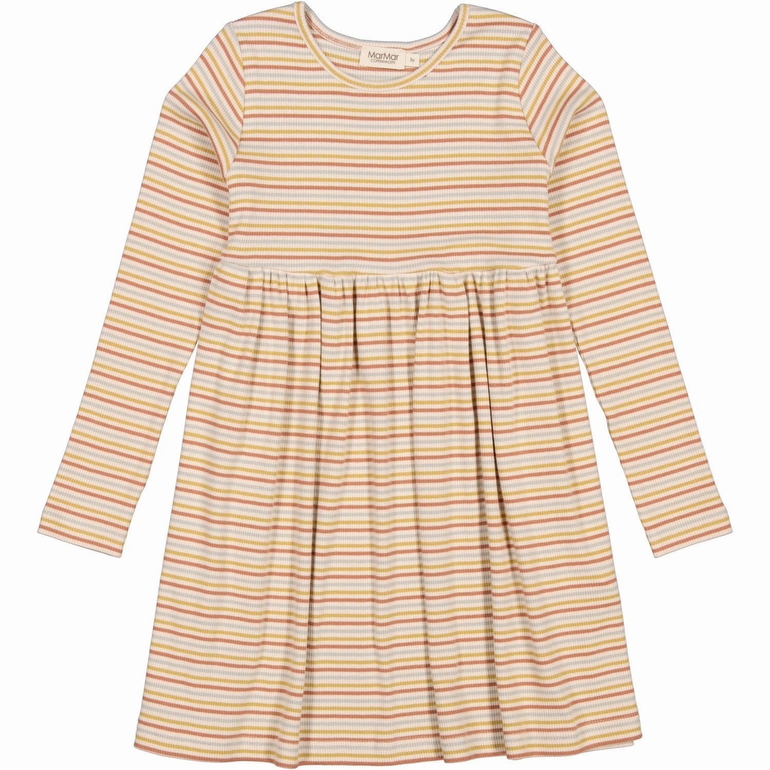 MarMar Modal Rib Autumn Stripe Mix Denka Dress Flap-Detail