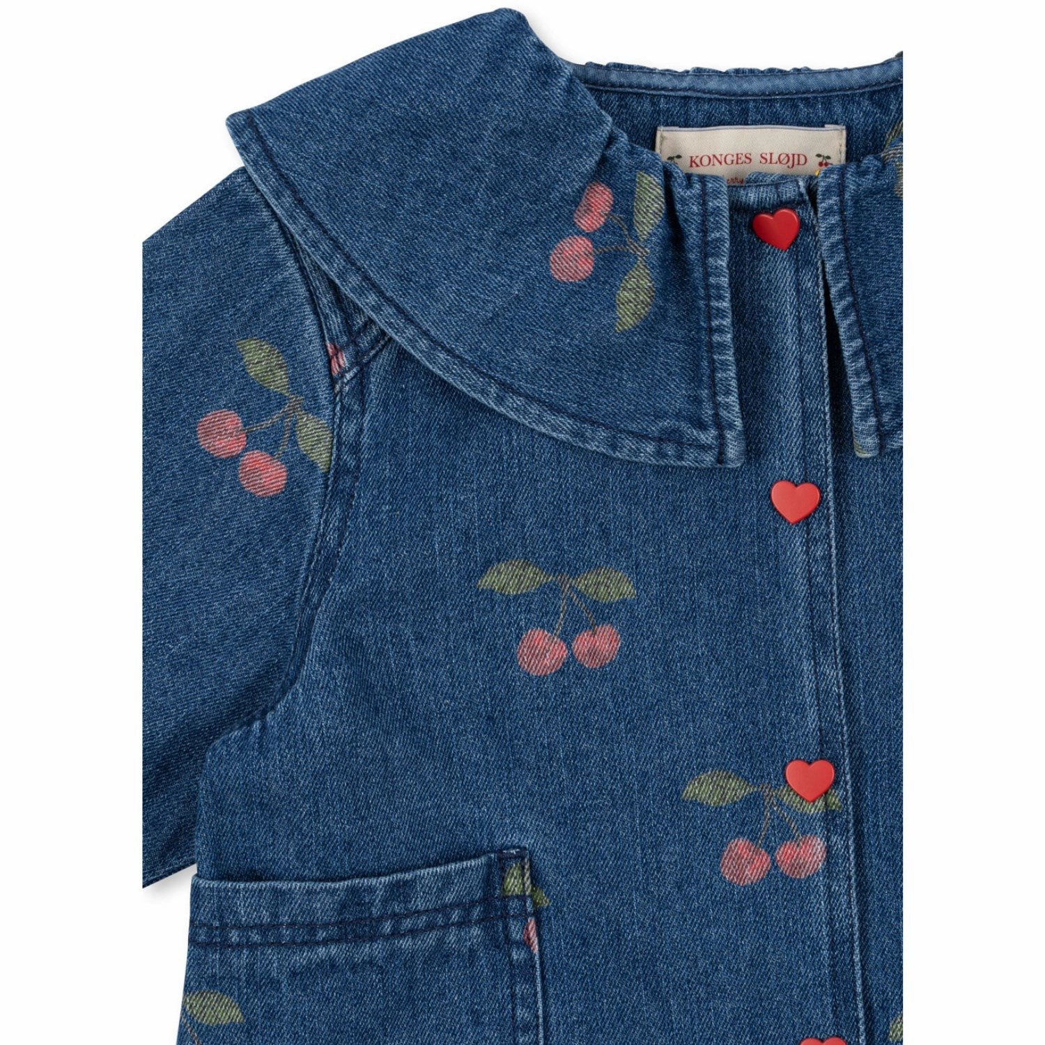 Konges Sl?jd Ma Grande Cerise Denim Magot Denim Shirt Gots Moisture Management Tech Ultra Soft Interior